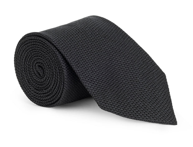 Russel Black Grenadine Solid Tie