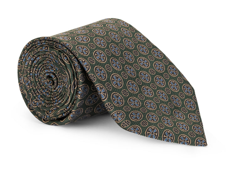 Morgan Dark Bottle Green Geo Tie