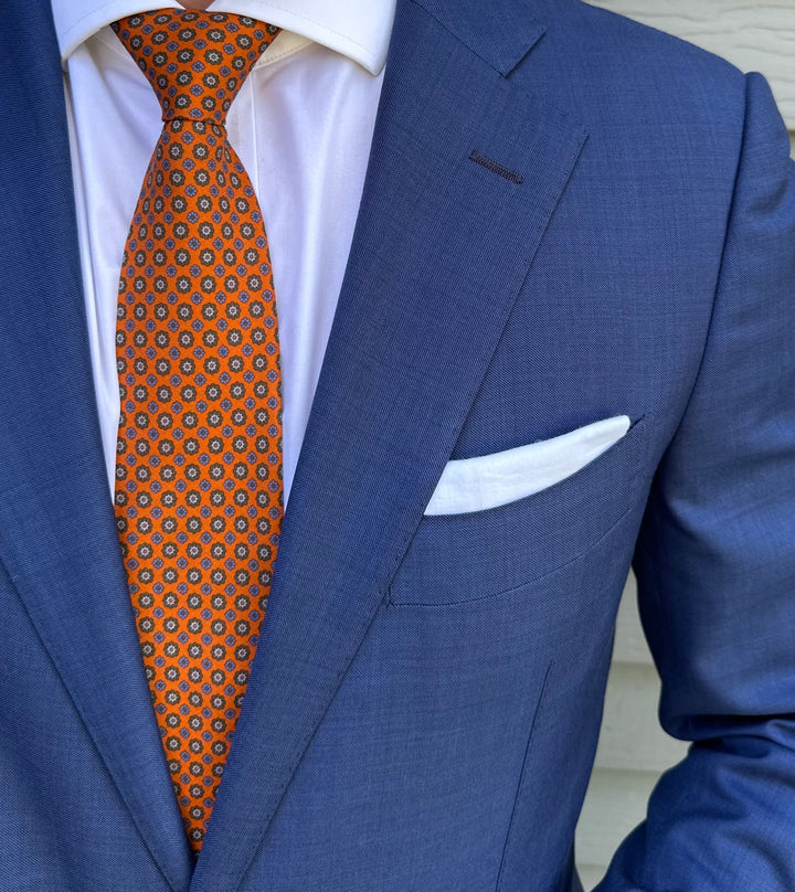 Arlo Orange Foulard Tie