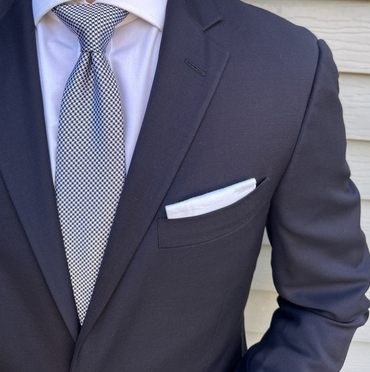 Benton Black &amp; White Houndstooth Tie