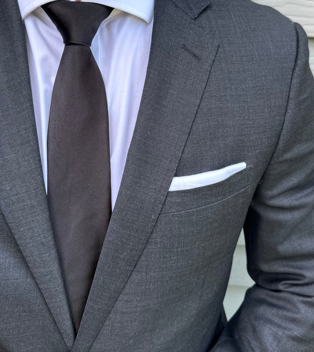 Claremont Black Satin Solid Tie