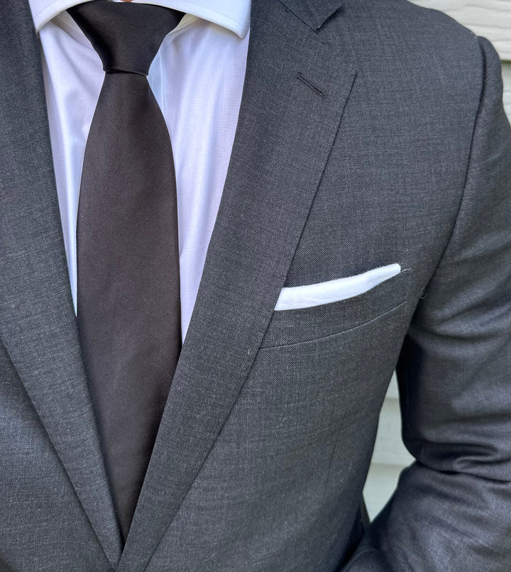 Claremont Black Satin Solid Tie