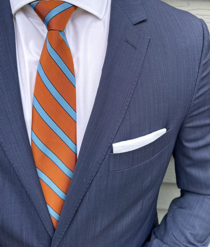 Collins Orange Mogador Stripe Tie