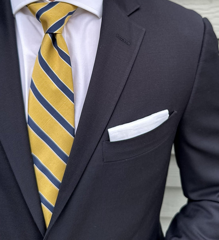 Collins Yellow Mogador Stripe Tie