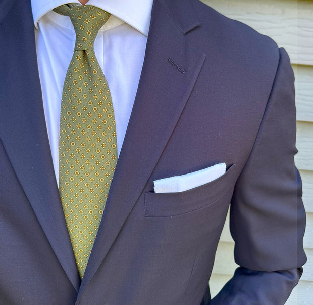 Collyer Moss Green Foulard Tie