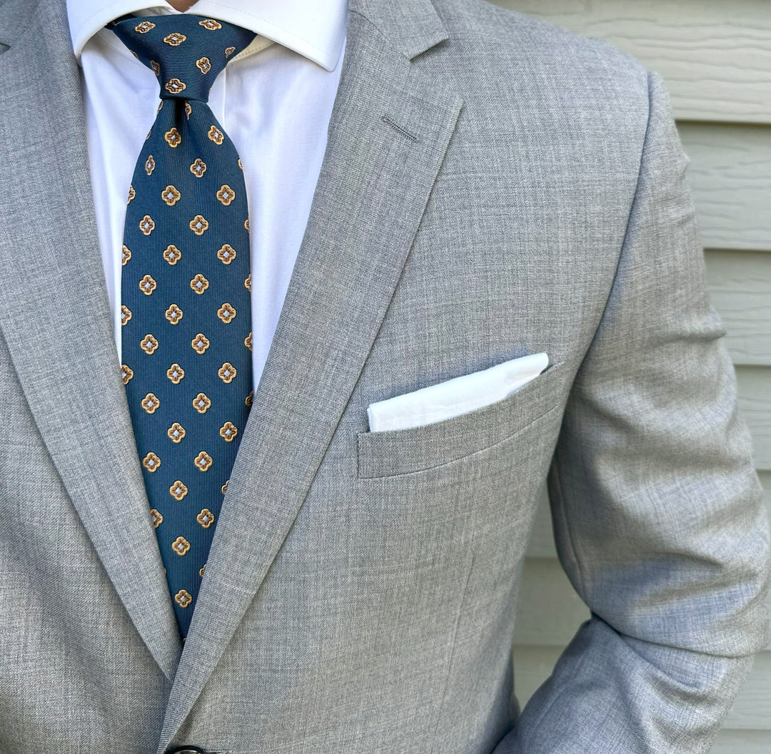 Coyle Steel Blue Foulard Tie