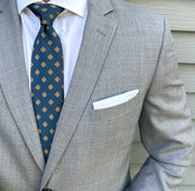 Coyle Steel Blue Foulard Tie