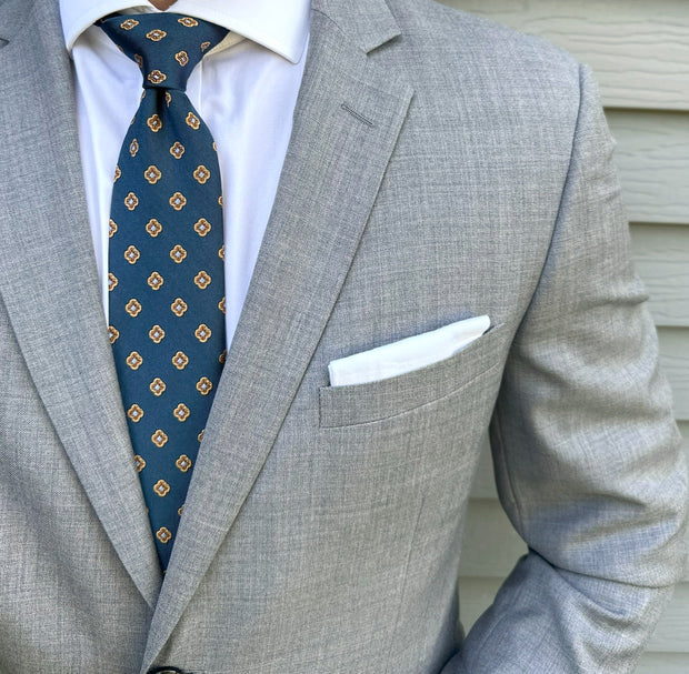 Coyle Steel Blue Foulard Tie