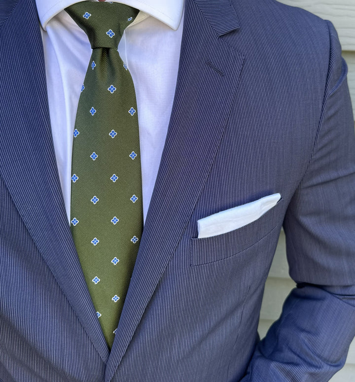 Degraw Green Foulard Tie