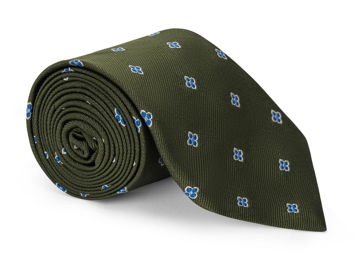 Degraw Green Foulard Tie