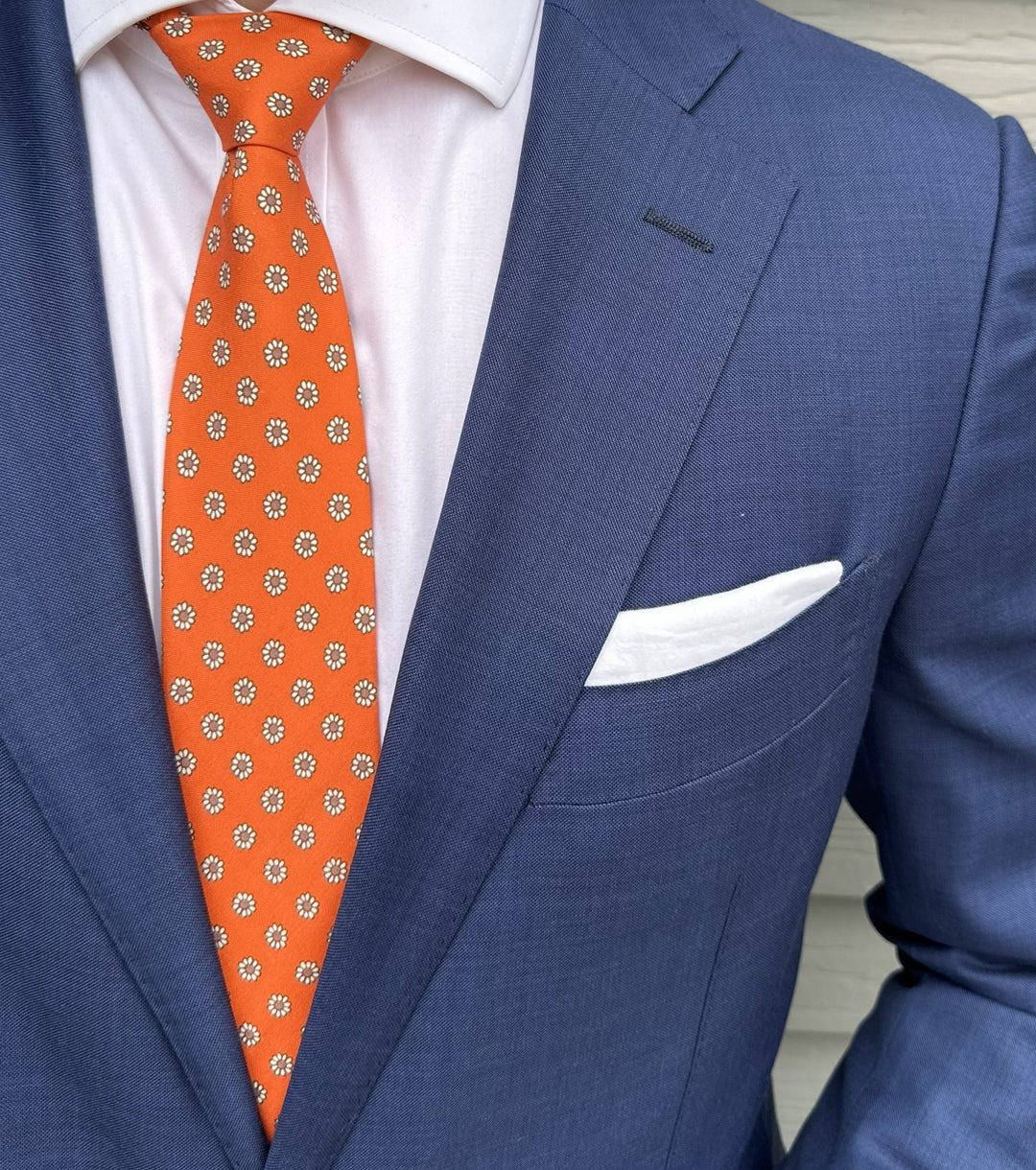 Delavan Orange Foulard Tie
