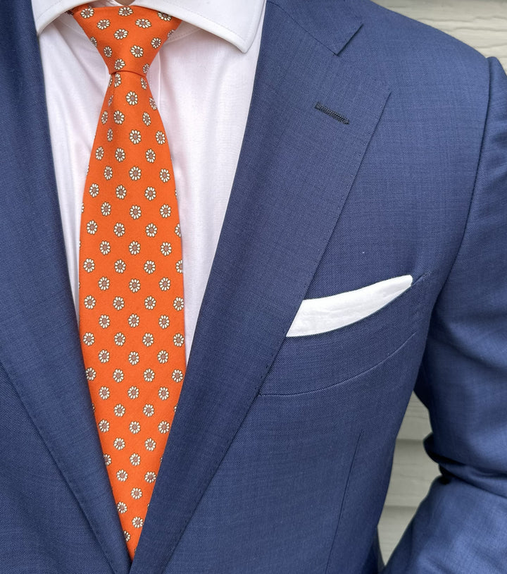 Delavan Orange Foulard Tie