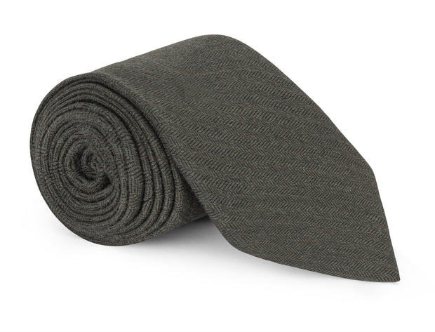 Dorsey Olive Herringbone Tie