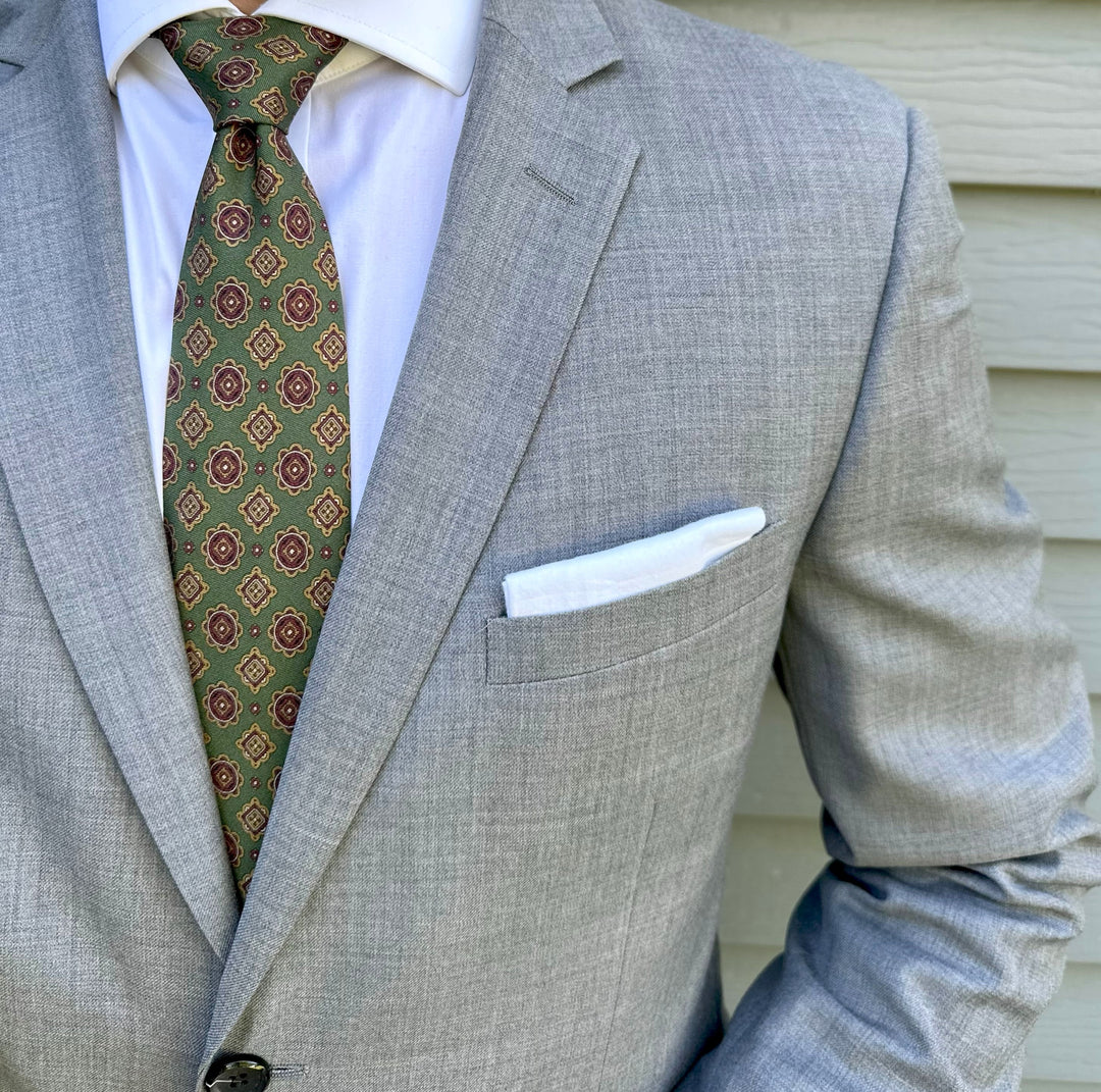 Evans Dark Green Medallion Tie