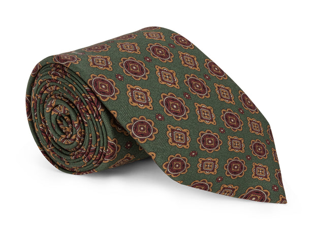 Evans Dark Green Medallion Tie