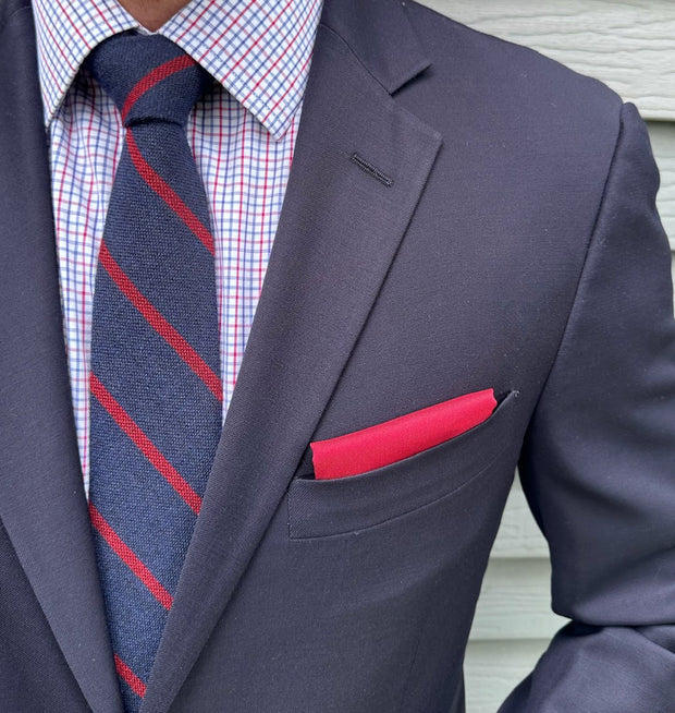 Foster Navy Wool Stripe Tie