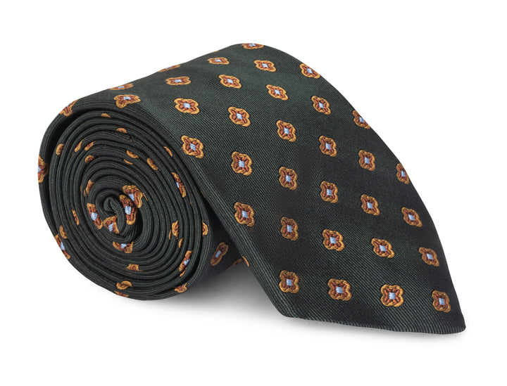 Justin Dark Green Foulard Tie