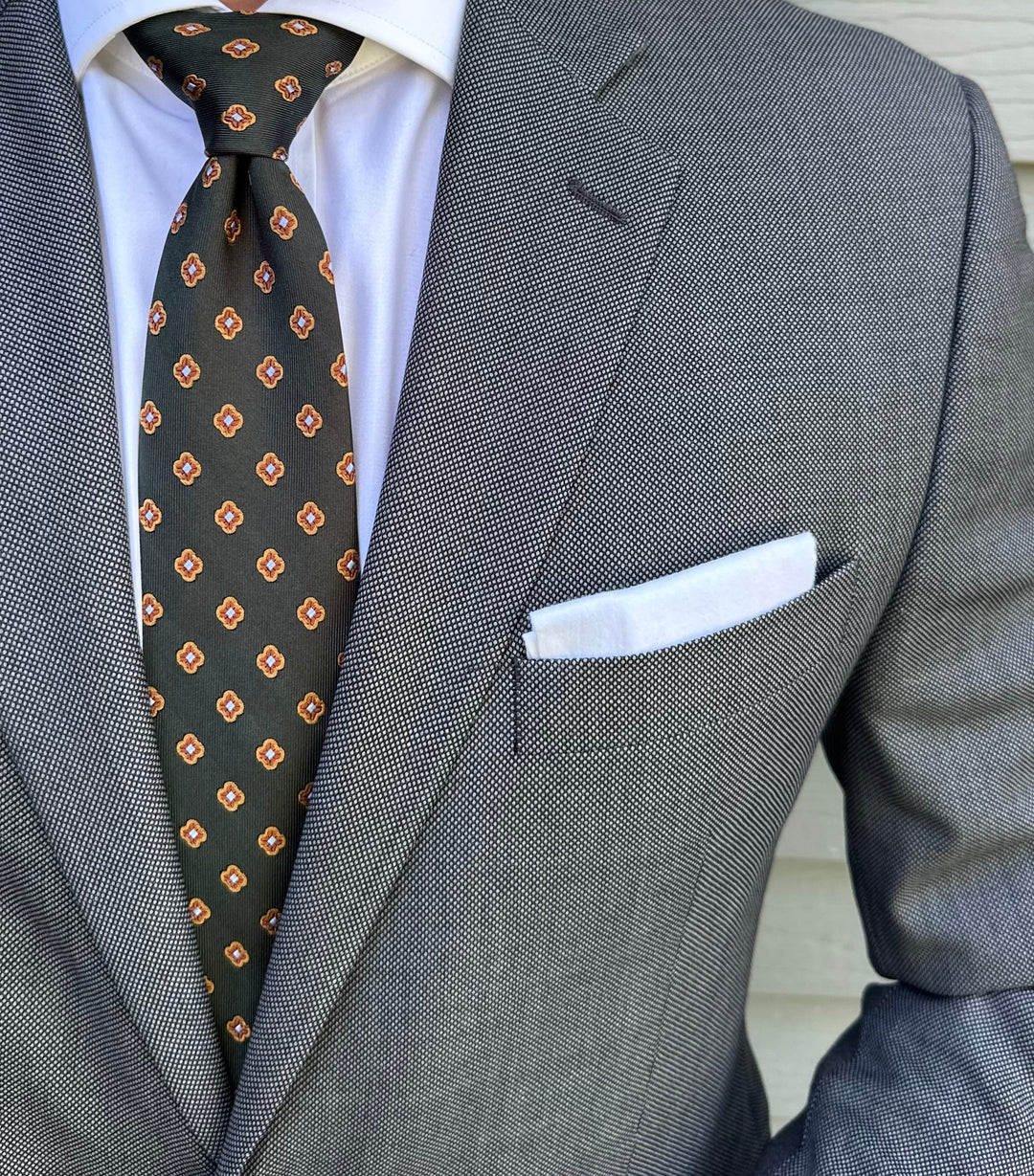 Justin Dark Green Foulard Tie