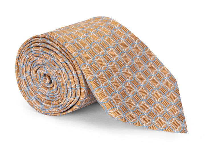 Lennox Orange Geo Necktie