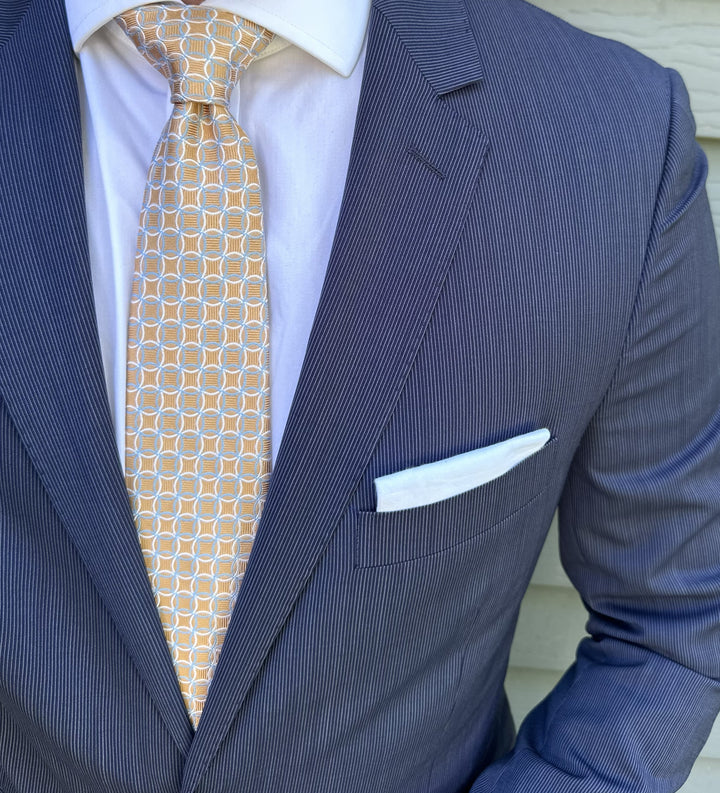 Lennox Orange Geo Necktie