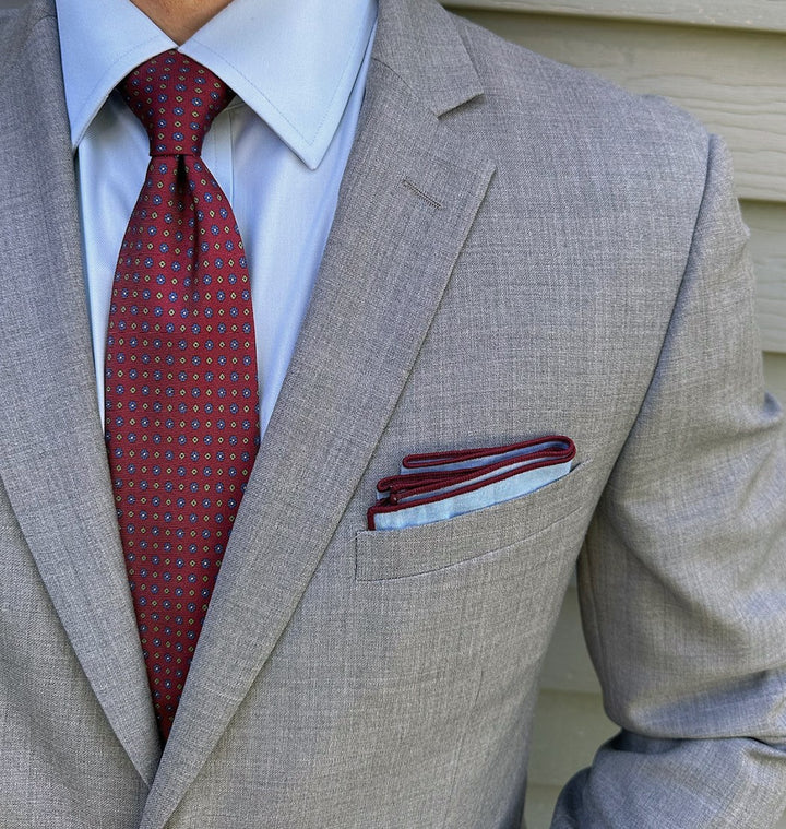 Leyden Burgundy Foulard Tie