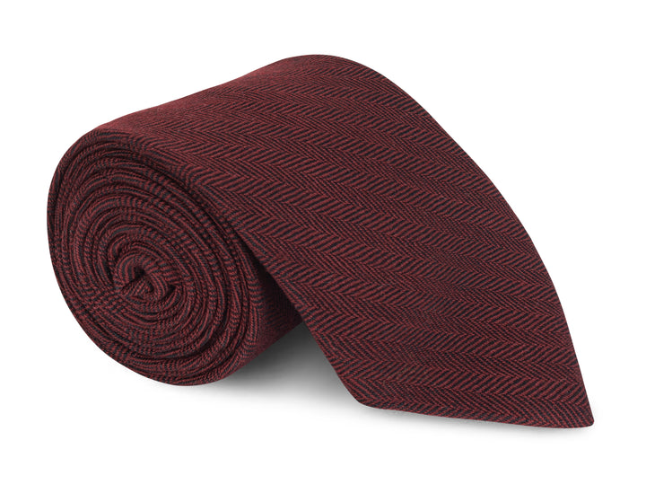 Luten Burgundy Herringbone Tie