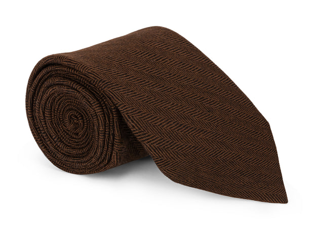Luten Brown Herringbone Tie