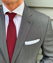 Malone Burgundy Herringbone Solid Tie