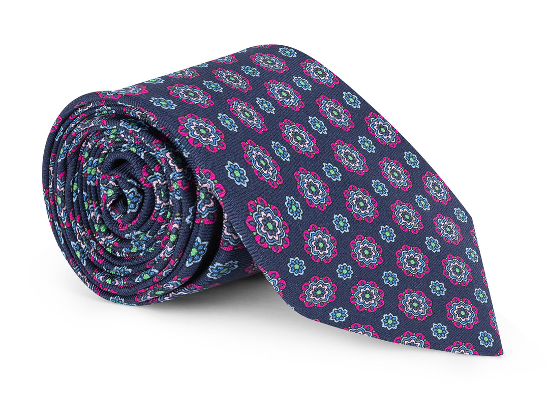 Maybury Navy Foulard Tie