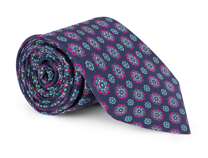 Maybury Navy Foulard Tie