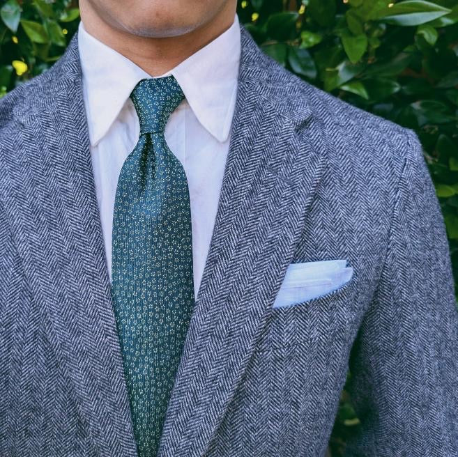 Mott Green Floral Tie