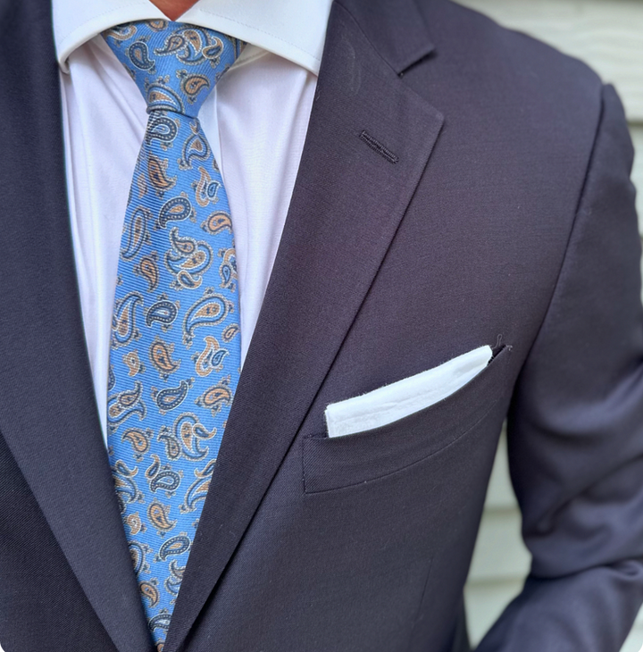 Quinlan Light Blue Paisley Tie