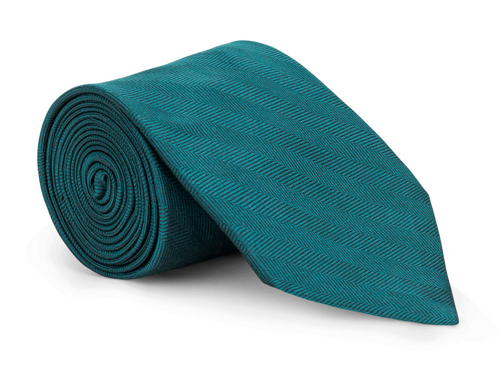 Callan Teal Solid Herringbone Tie