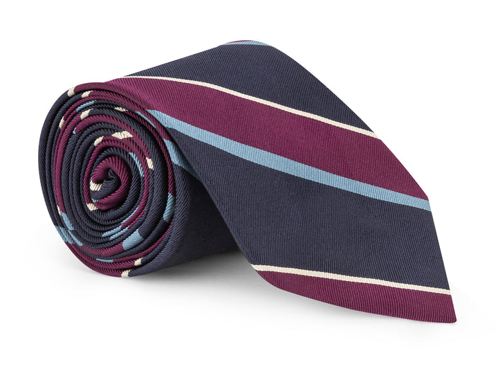 Roanoke Navy Mogador Stripe Tie