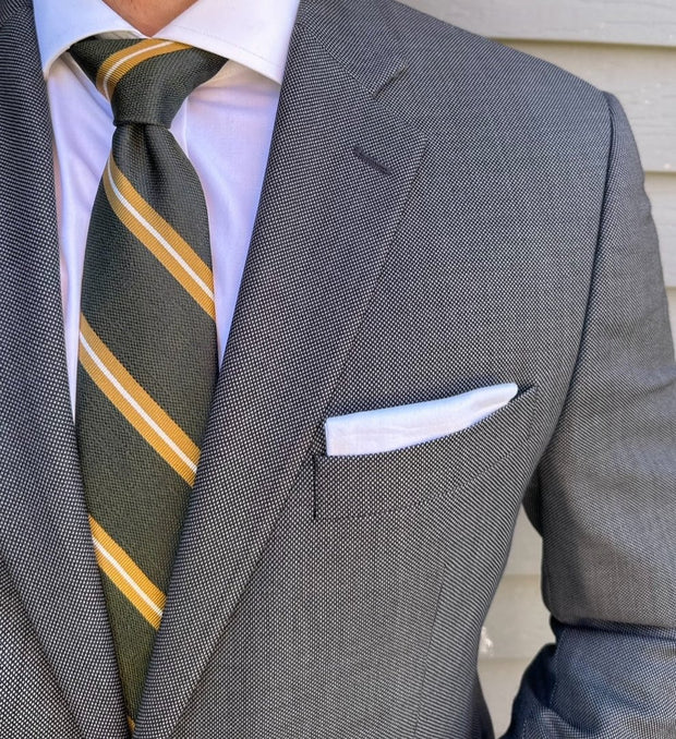 Ross Olive Stripe Tie