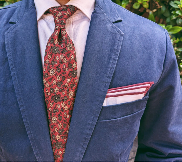 Sanders Crimson Floral Tie