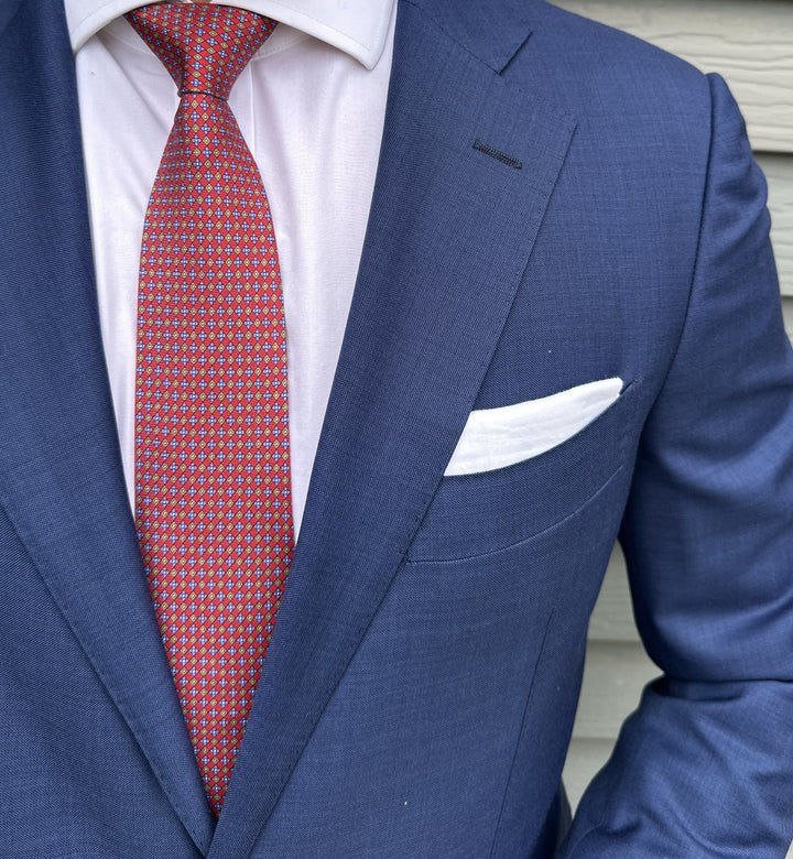 Sidney Red Foulard Print Tie