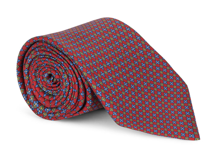 Sidney Red Foulard Print Tie