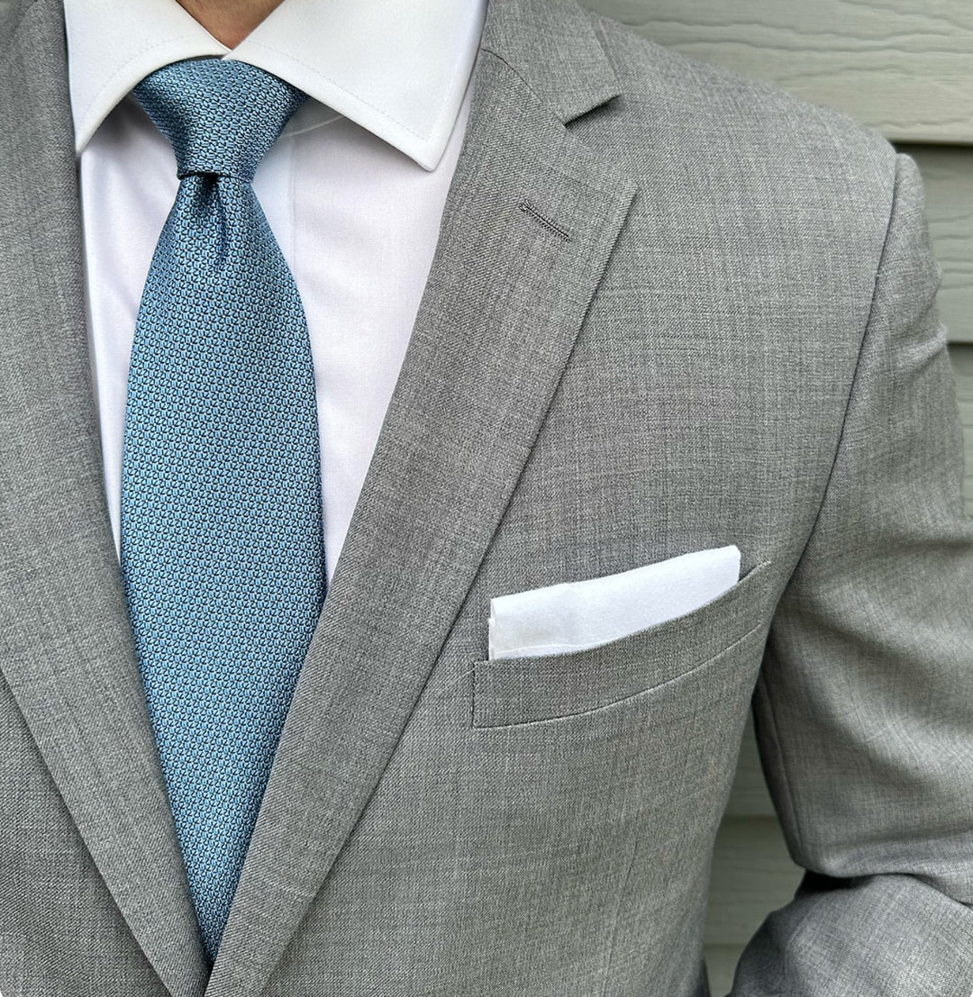 Varet Blue Semi Solid Geo Tie