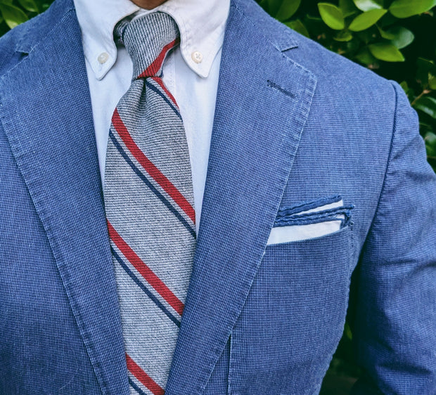 Walcot Heathered Grey Stripe Tie