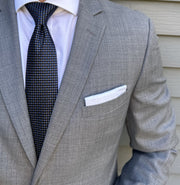 Wallace Black Satin Foulard Tie