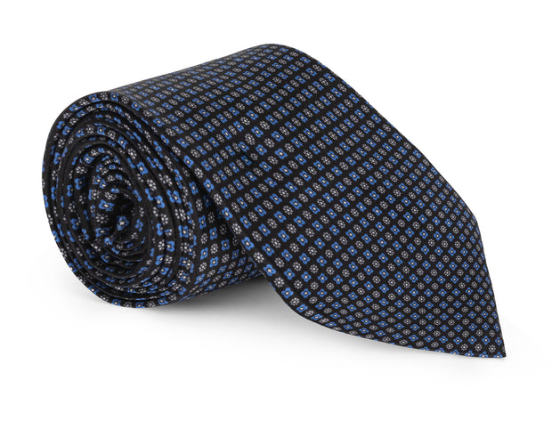 Wallace Black Satin Foulard Tie