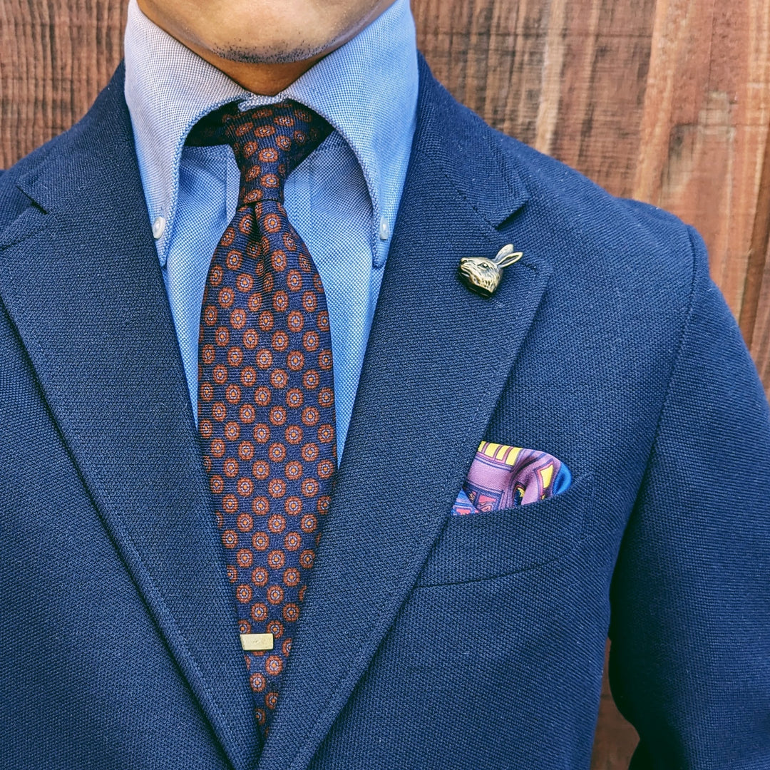 Willard Navy Foulard Tie