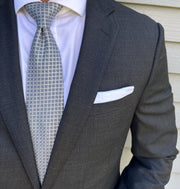Yates Silver Semi Solid Tie