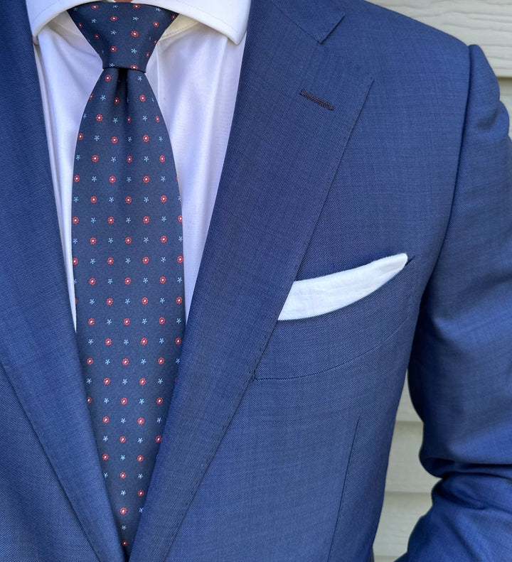 Bowen Navy Foulard Tie