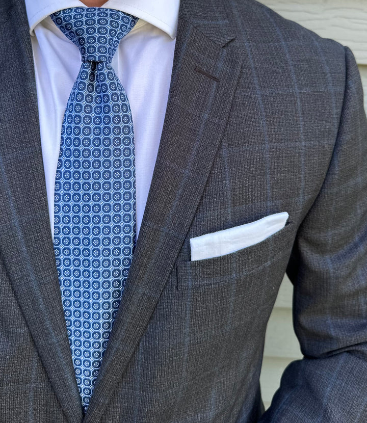 Marion Blue Geo Tie