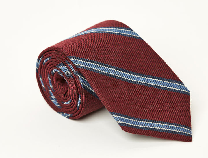 Crosby Stripe Tie Burgundy