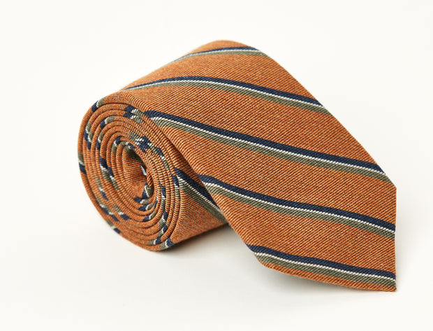 Langham Stripe Tie Rust