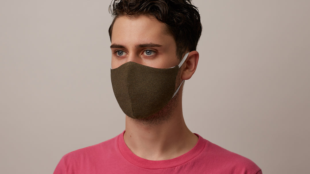 Dark Olive Solid Face Mask