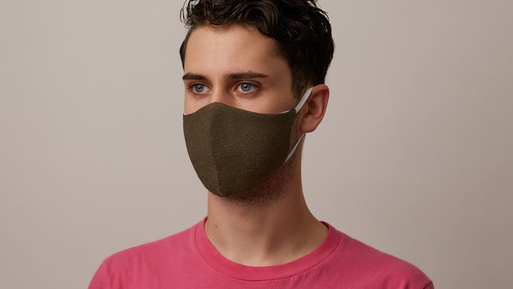 Dark Olive Solid Face Mask